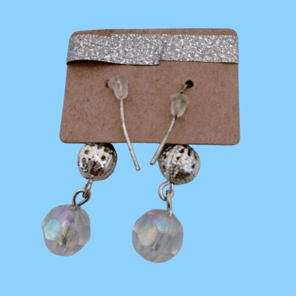 Silver Filigree Earrings Hook Drop Dangle USA - Picture 4 of 4